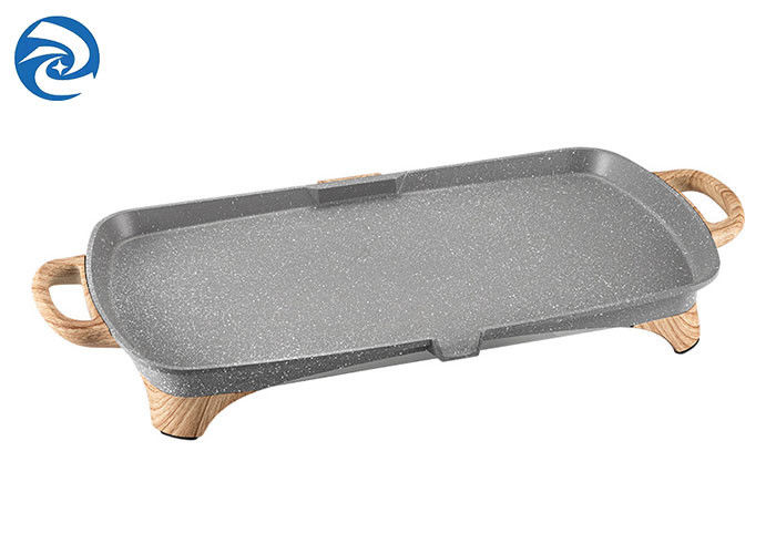 As grades elétricas da grão de madeira da pedra grelham os frigideiras 1350W 220V